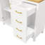105.5×40×180cm White Farmhouse Style Sideboard with App-Controlled LED Strip & Built-in Drink Holders, 4-Door Kitchen Buffet Storage Cabinet