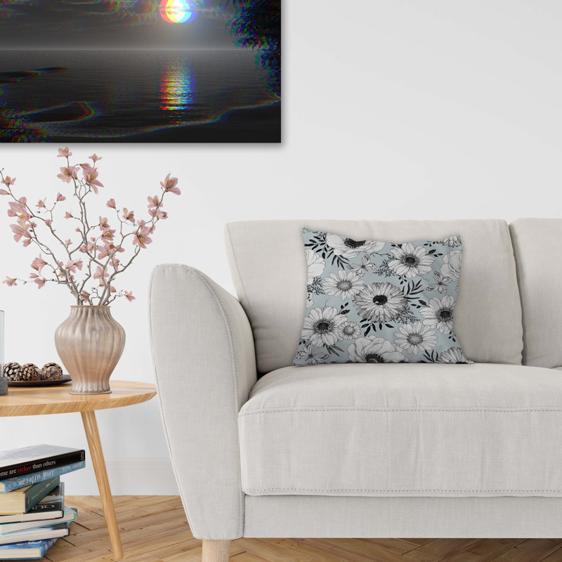  Housse de coussin d'extérieur carré Dahlia, 16 po x 1 po
