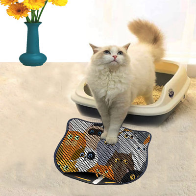 Durable Cat Litter Mat, 15.7 x 19.7 inches | 50% PVC / 50% Polyester, Machine Washable & Vacuum Friendly | Perfect for Easy Cleanup, Non-Slip Design to Keep Your Home Clean & Fresh, Ideal for Pet Owners