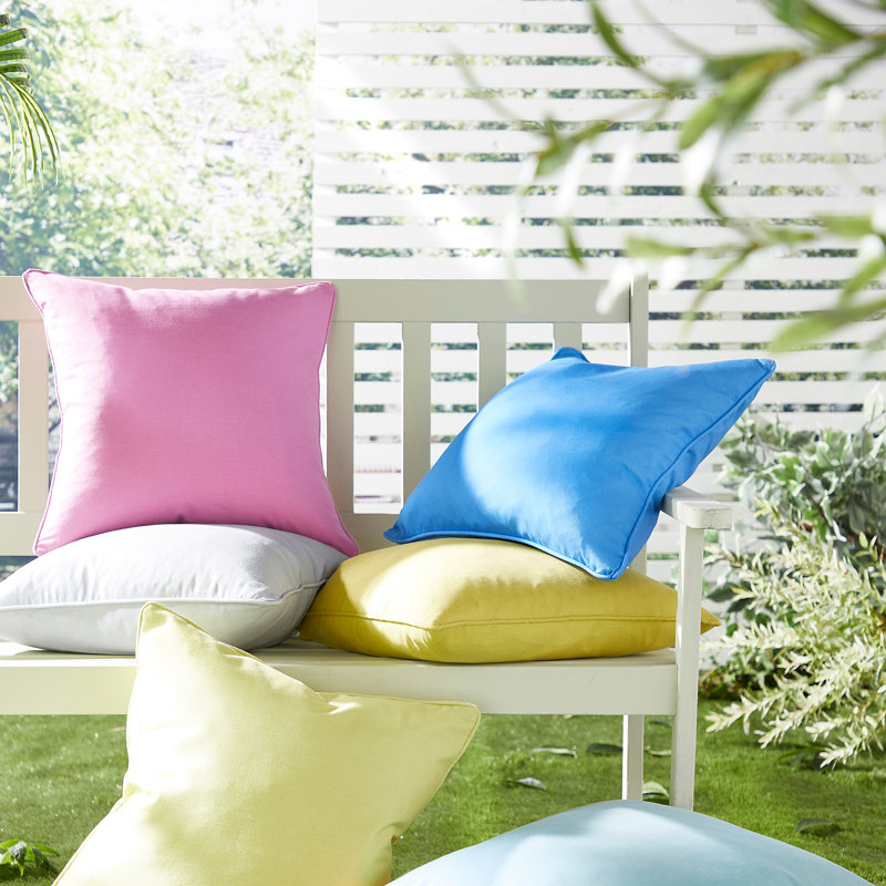 Plain Outdoor Indoor / Outdoor Square Throw Cushion, Blue