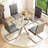 5- Piece Dining Table Set,Glass Top Metal Base Dining Tablewith 4 Faux Leather Dining Chairs-111233773-111233778
