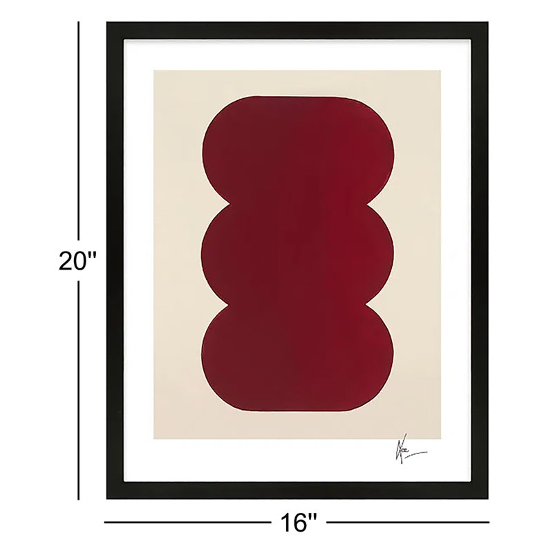 Keyhole 1-3. Set Of 3 Painting by Lee Lessem, Black Framed, 20" H x 16" W x 1.25" D