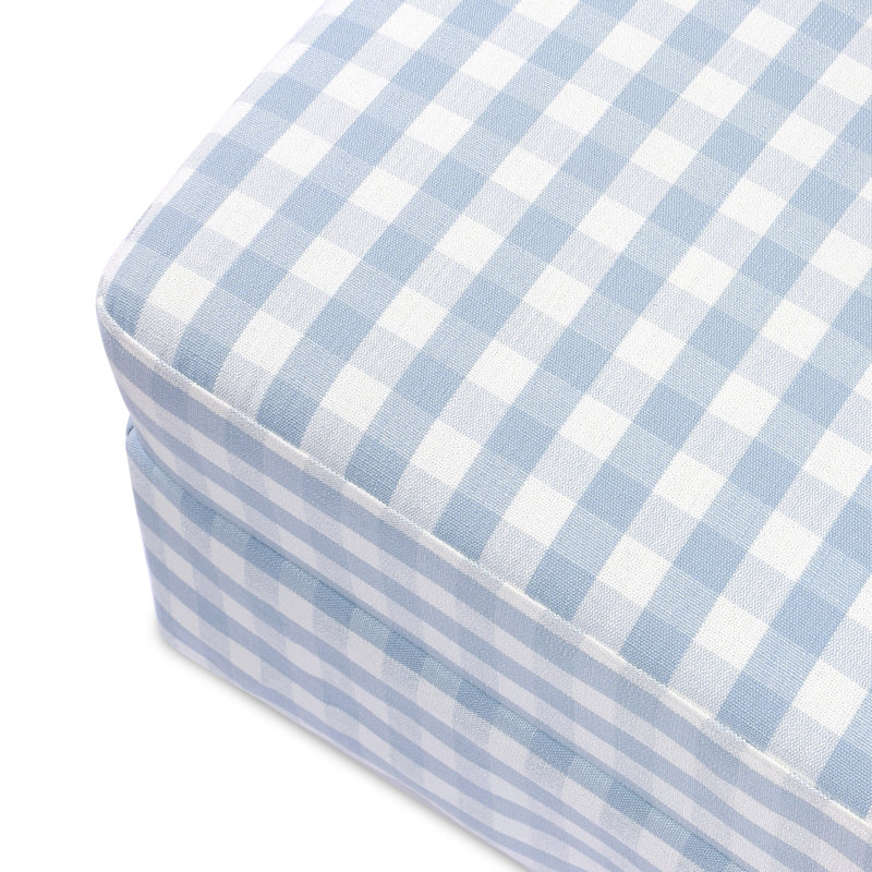 Crawford Ottoman, Blue Gingham