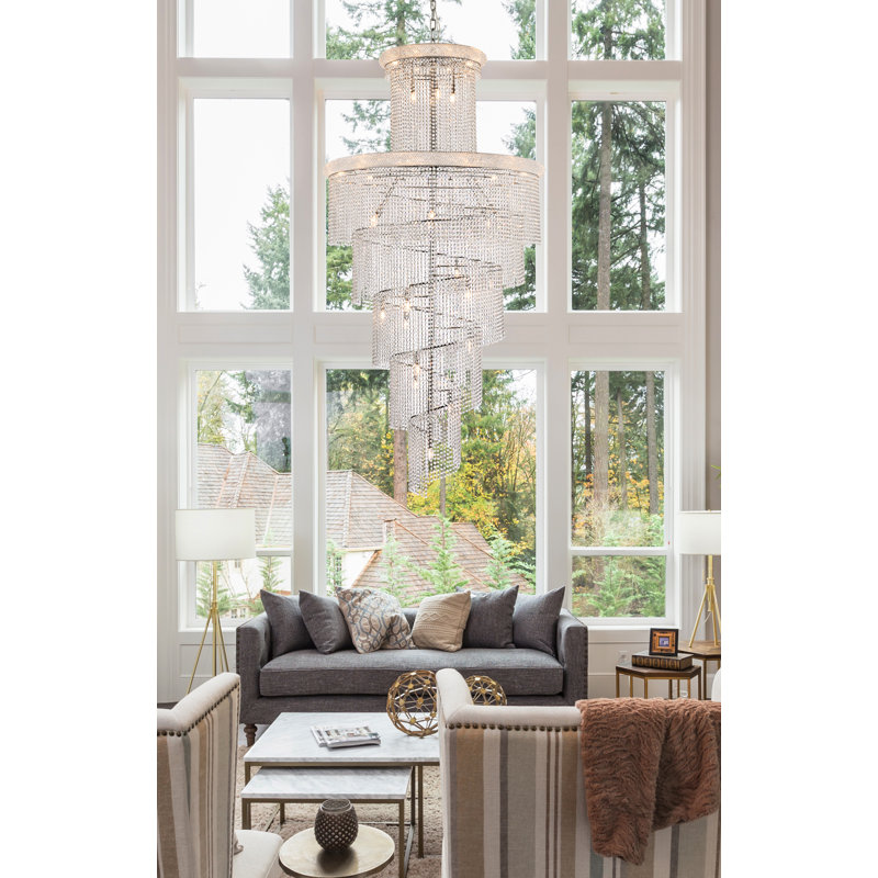 Sterns 41 - Light Dimmable Tiered Chandelier, Chrome