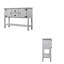Buffet 48 po en bois massif espresso avec console 2 tiroirs et 2 portes avec tablette inférieure ouverte-130531367