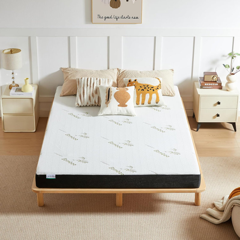 Housse de protection pour matelas en mousse viscoélastique gélifiée mi-ferme Alwyn Home, Lit double, 5"