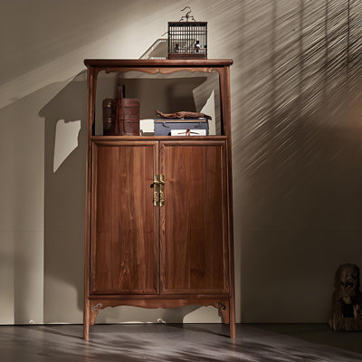 New Chinese Style Rounded Corner Accent Cabinet