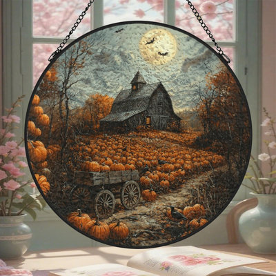 Panneau de citrouille en verre teinté au clair de lune pour fenêtre