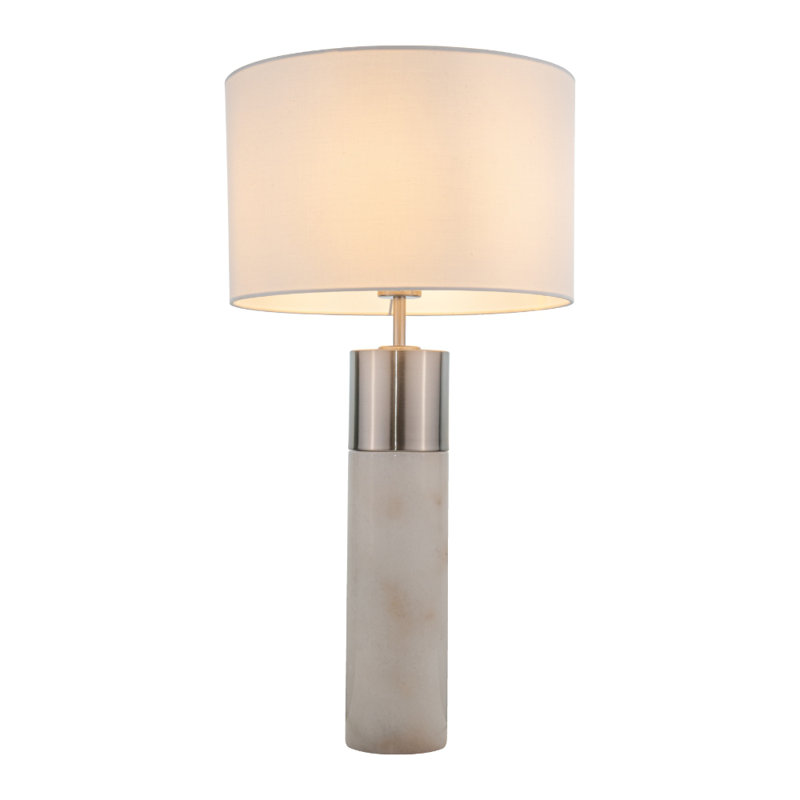 Caper Marble Lamp Base Lamp, Silver