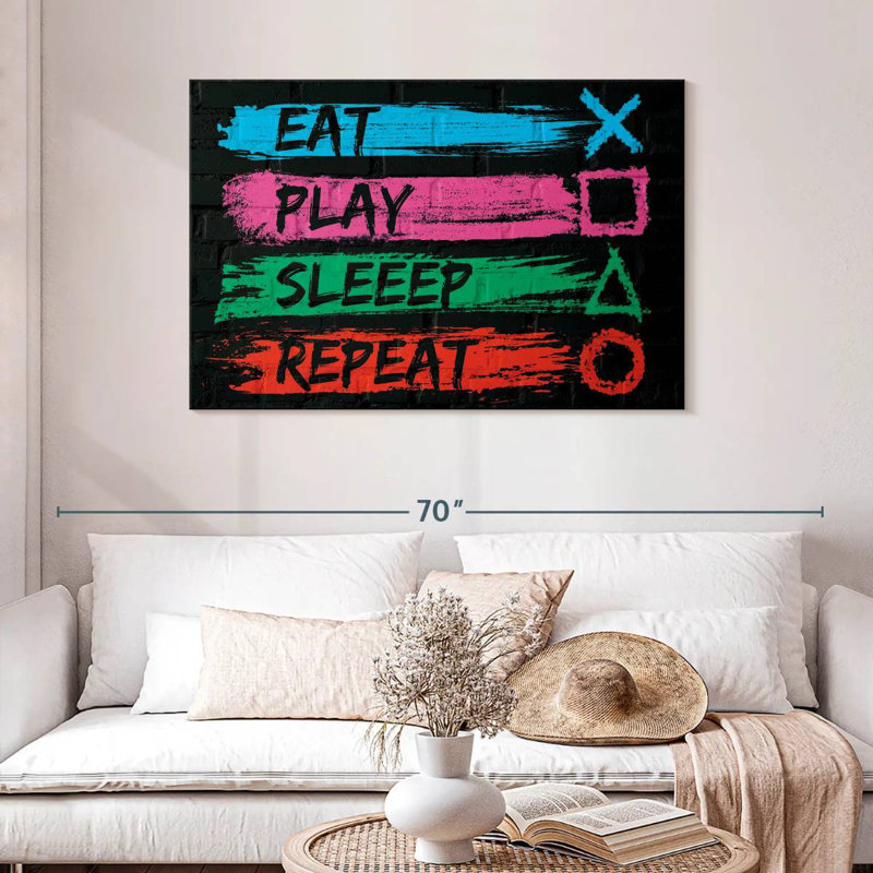 Senne Eat Play Sleep Repeat, 30" H x 45" W