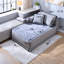 Canapés d'angle modernes à compression, méridienne en tissu moelleux avec rangement pour la maison