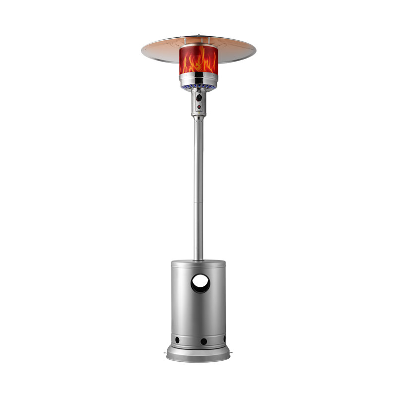 VEVOR Propane Patio Heater 50000BTU Tall Hammered w/Round Table Outdoor, Silver