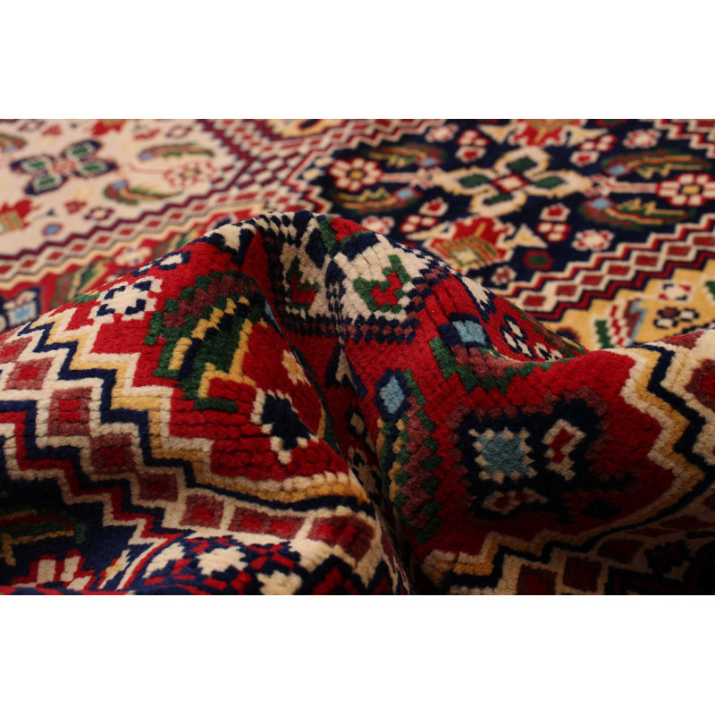 Tapis rouge en laine New Age Desio de conception unique 9 pi 10 po x 12 pi Desio