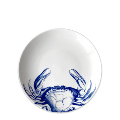 Crabs Handmade Porcelain Salad/Dessert Plate