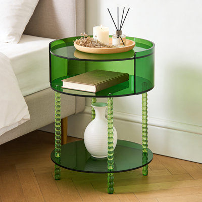 3-tier Acrylic Side Table Round End Table