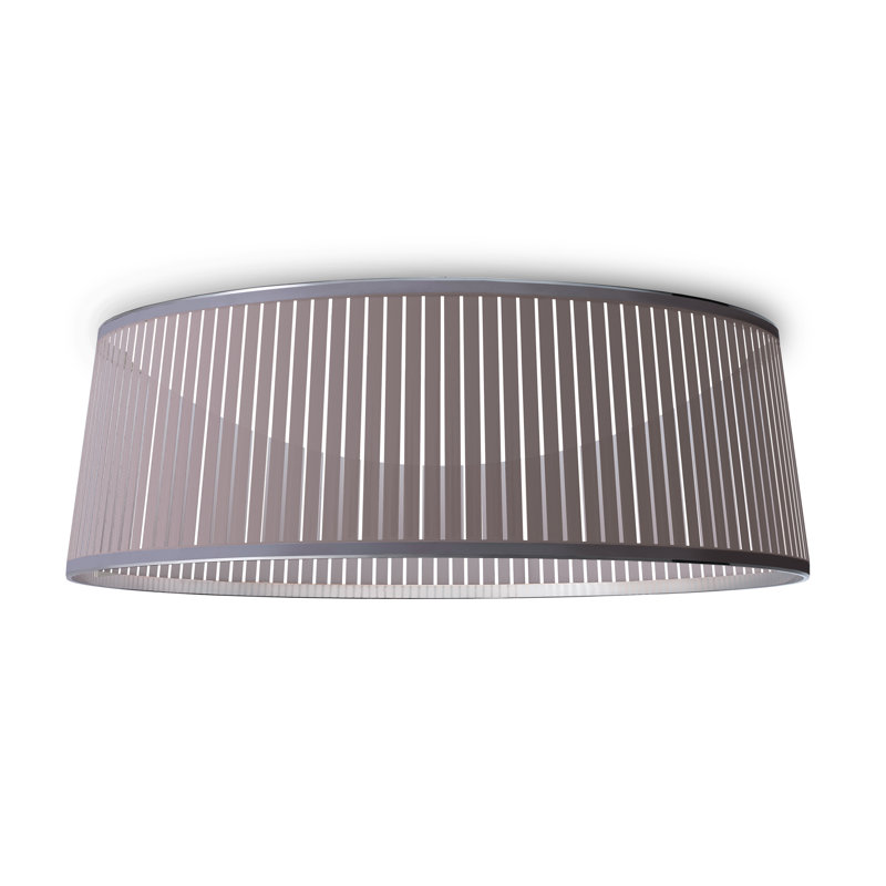 Solis 1 - Light Single Drum LED Pendant, Silver, 12" H x 36" W x 36" D