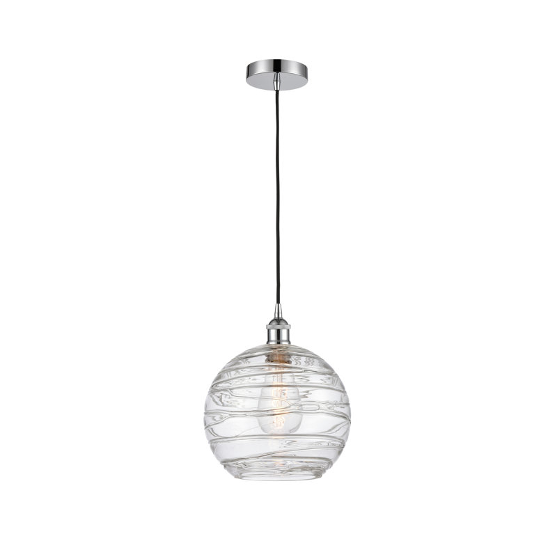 1 - Light Single Drop Pendant Pendant, 12.75" H x 10" W x 10" D, Polished Chrome, Light Smoke