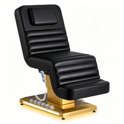 Electric Massage Table with Adjustable Height, Backrest & Leg Rest, Professional Massage Table with Remote & Foot Control, LED Buttons