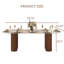 Table de salle à manger ovale moderne 71 "pour 6 personnes Jamani, plateau en pierre frittée blanc brillant, pieds en bois massif-712073463-712073456-730777920