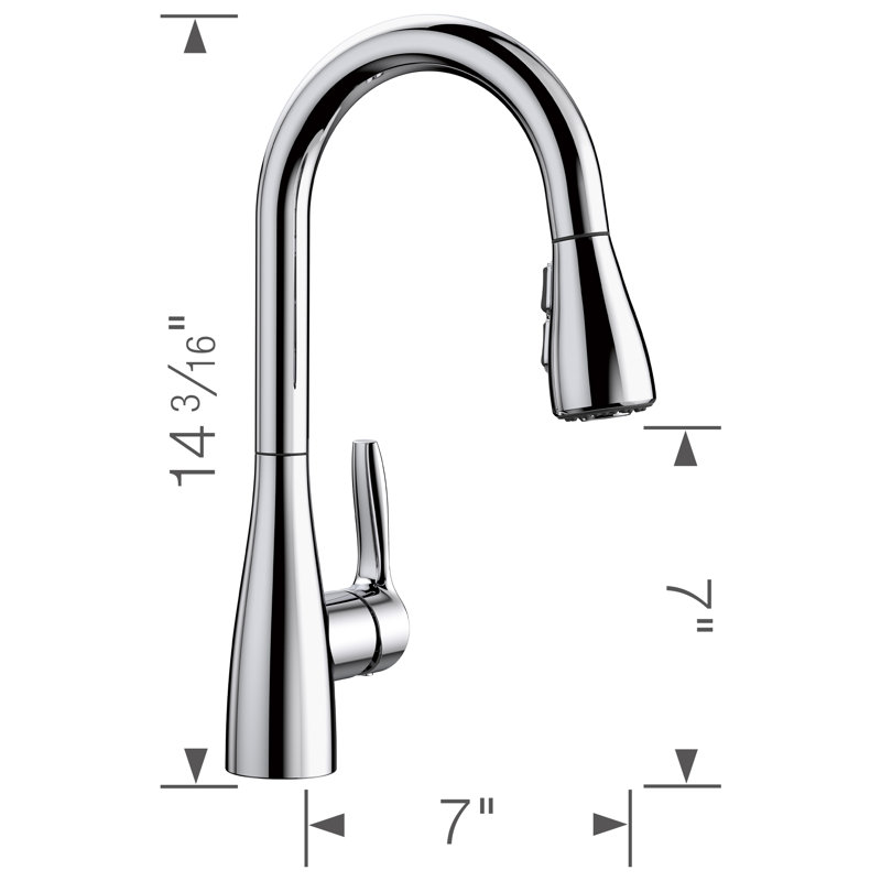 Robinet de bar à double jet Atura - Chrome, Chrome poli