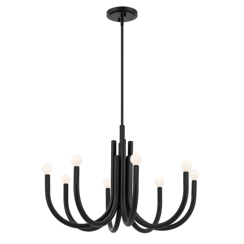 Lustre classique à 8 lumières Ashyla, Noir
