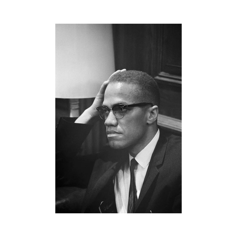 Malcolm X (1925-1965) de Marion Trikosko-impression, Toile tendue, Pas de tapis, H 26 po x l 18 po x 1,5 po