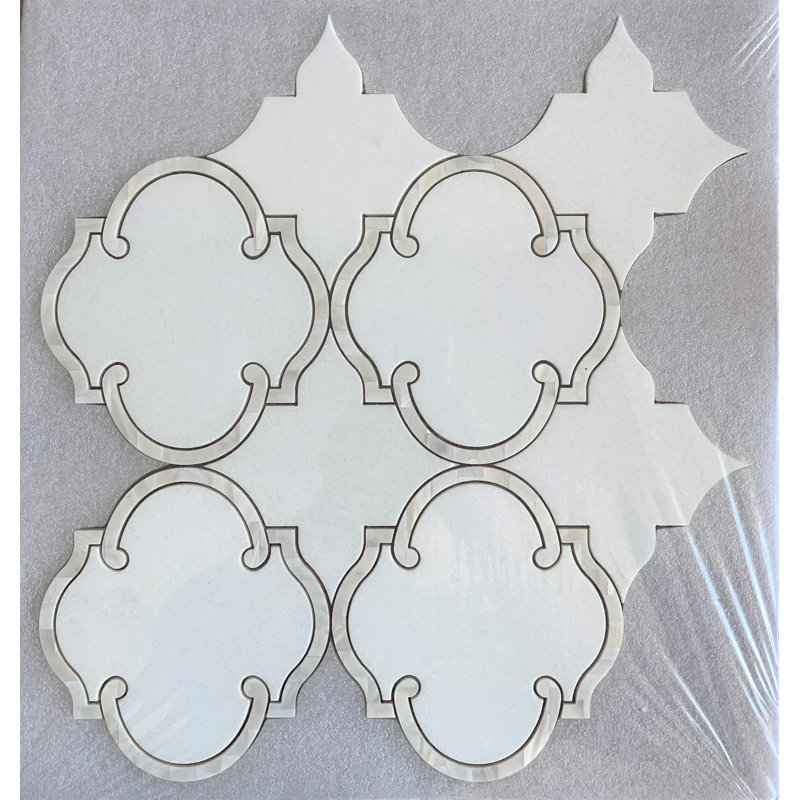 Water Jet 15" x 15" Marble Mosaic Tile