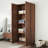 High Wardrobe And Kitchen Cabinet With 2 Doors And 3 Partitions To Separate 4 Storage Spaces