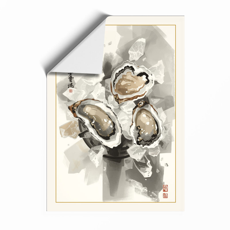 Oyster Study Japandi - Framed Print, A1 - 84.1 x 59.4 cm, Unframed
