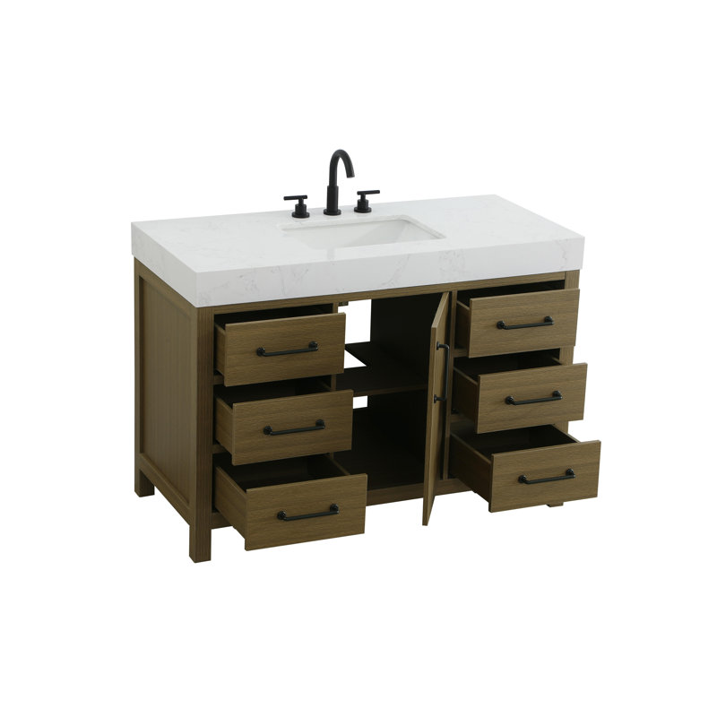 48 inch Single Bathroom Vanity_Traditional_VF60648, Chestnut Brown