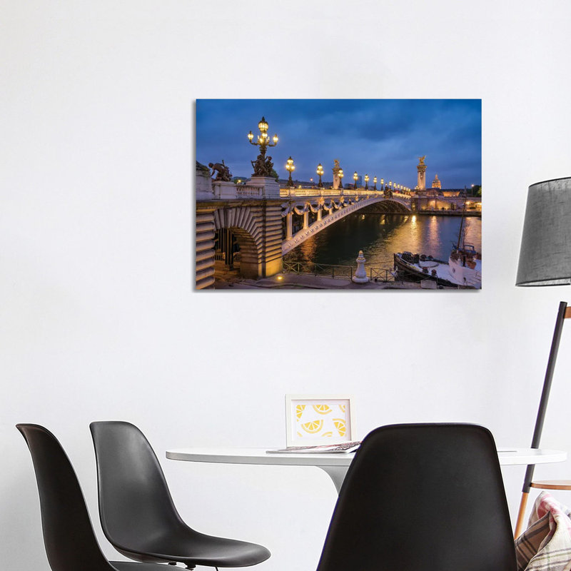 Pont Alexandre III at Night, Paris, France 1 Piece Wrapped Canvas Wall Art, 101.6 cm H x 66.04 cm W x 3.175 cm D
