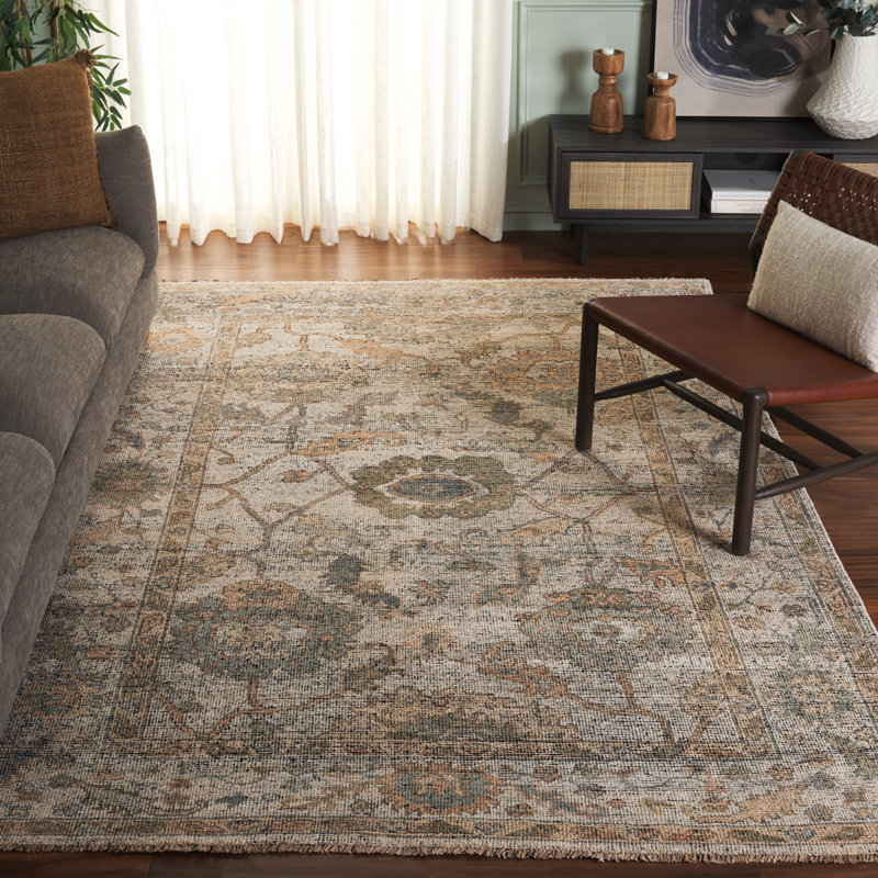 Tapis oriental en laine noué à la main Colha, Rectangle 6 pi x 9 pi