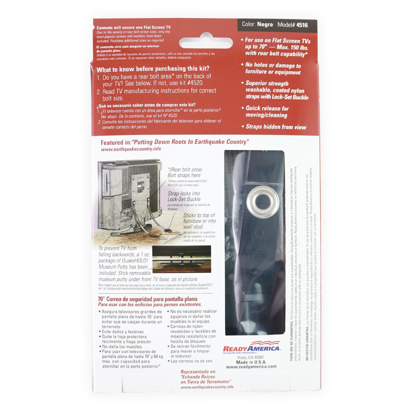 2 PK, 70" Flat Screen Safety Strap
