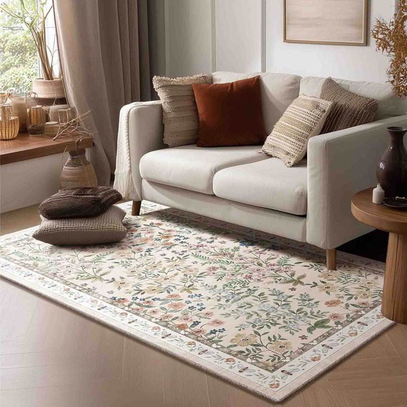 Tapis lavable vintage en imitation laine, 4 pi x 6 pi