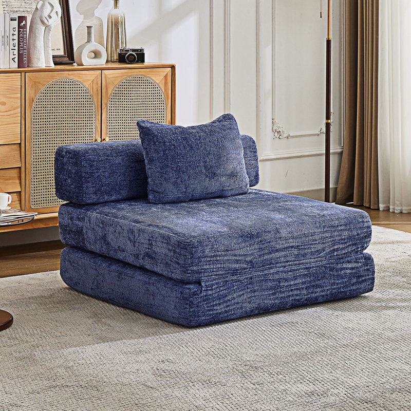 Canapé-lit convertible, Chenille bleu foncé