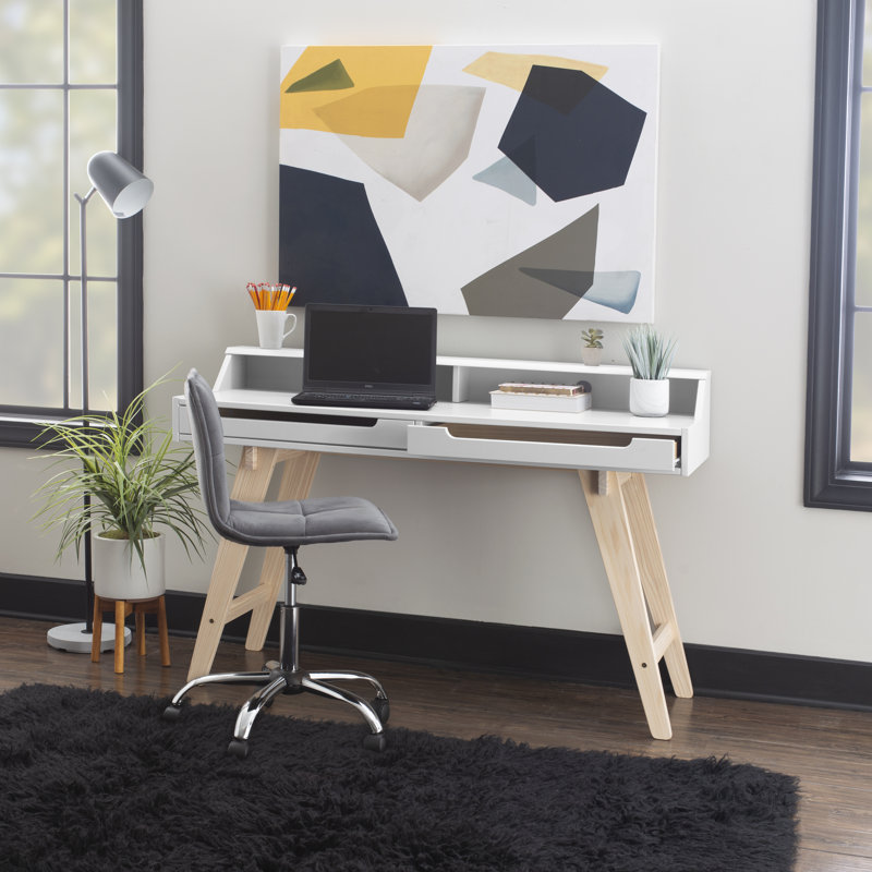 Blainey Solid Wood Base Writing Desk, White
