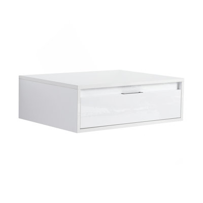 Glossy White 24" Floating Bathroom Vanity Cabinet with Soft Close Drawers, Cabinet Only, KD Packing