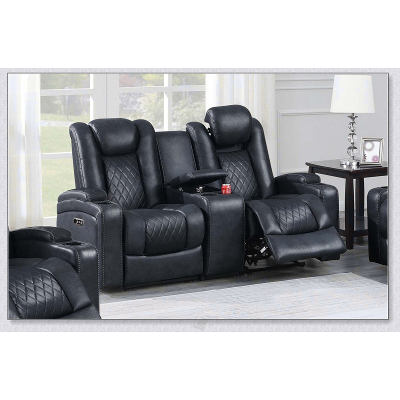 Causeuse inclinable électrique moderne avec appui-tête réglable, rangement et porte-gobelets pour une vie confortable