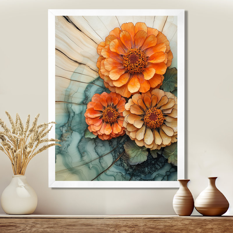 Gothard - art mural floral, H 20 po x l 12 po, Reproduction encadrée d'une seule photo, Blanc