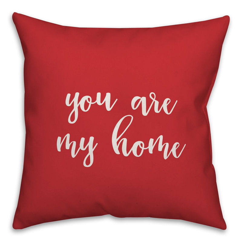  Coussin You You My Home, Rouge / Blanc, Housse de coussin
