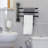 Wall-Mounted Bathroom Towel Rack – Vintage Gray Wood Board with 3 Industrial Metal Pipe Swivel Bars