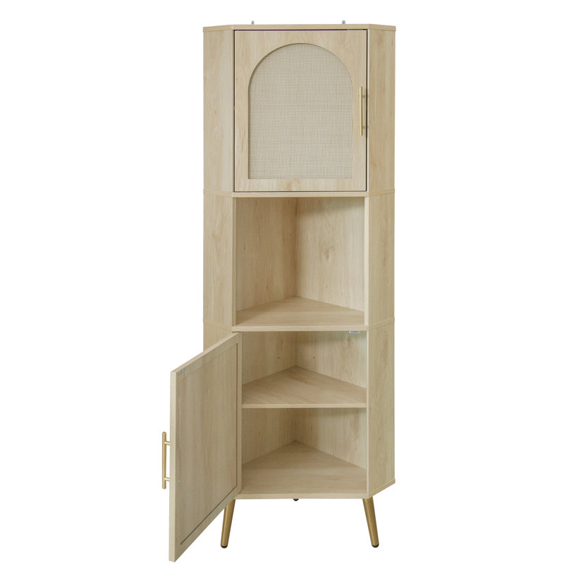 Armoire de coin sur pied en lin