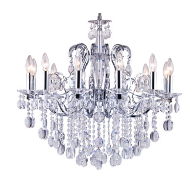Transitional 10 Light Crystal Chandelier