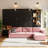 Queen Murphy Wall Bed With Sofa Storage Shelves & Cabinets Dual Lighting-113682910