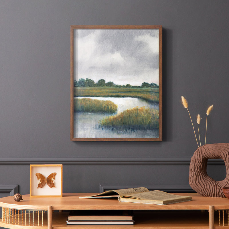 Salt Marshes I, reproduction encadrée - bois massif, H 28 po x l 22 po, Brun