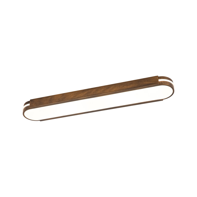 Wood Grain Dimmable LED Ultra Thin Simple Oval Long Flush Mount