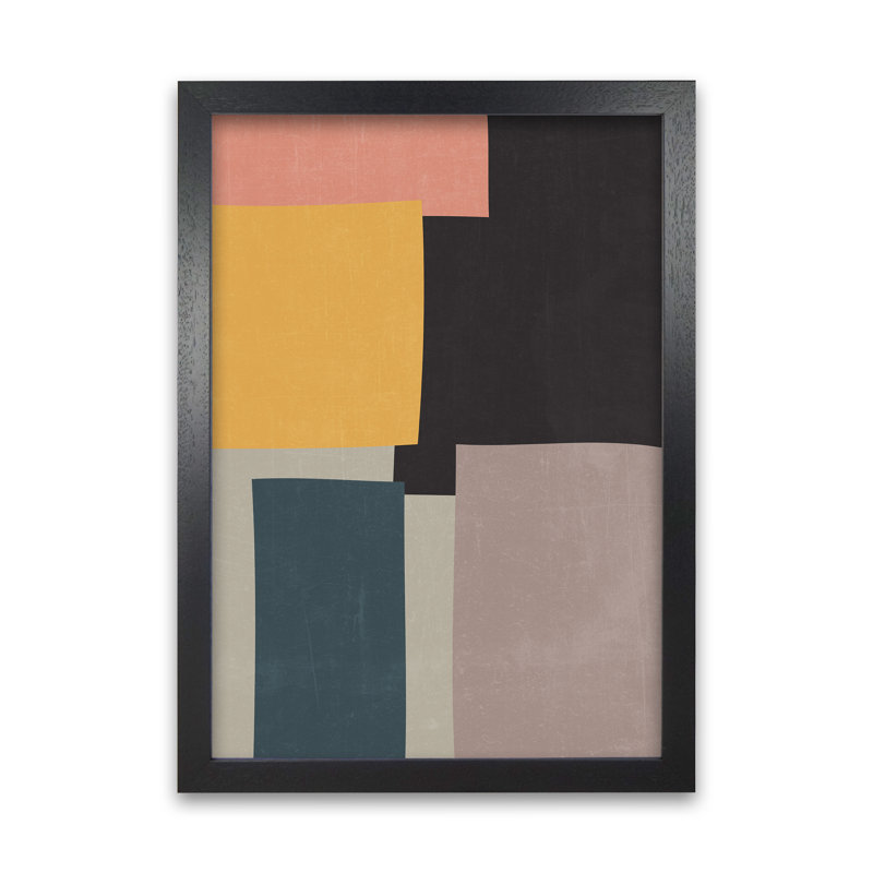 Abstract Block Art Original - Print, Black Frame, 42cm H x 30cm W x 3cm D