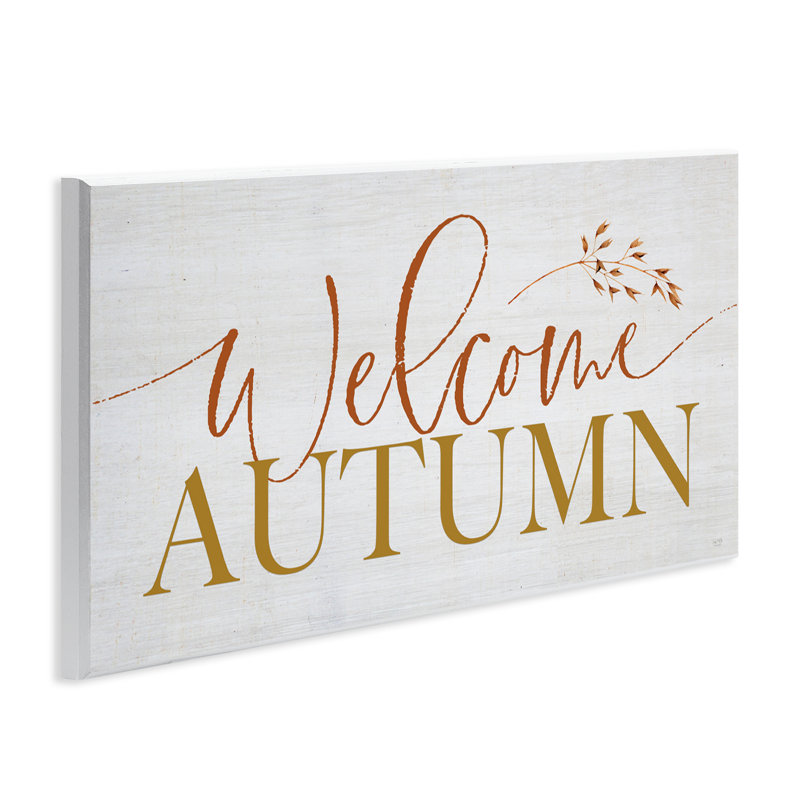 Inviting Welcome Autumn Script Wall Plaque, design by Lux + Me Designs