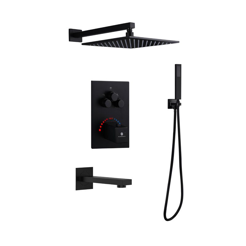 All-In-One Kit with Rough in-Valve, Matte Black