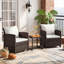 3 Pieces Patio Furniture Set PE Rattan Wicker Outdoor Bistro Conversation Set